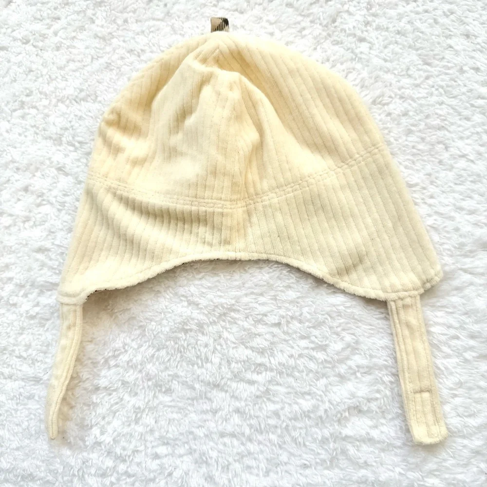 Burberry Baby Hat Girls Boys Unisex Nova Check Sheep White Plaid corduroy